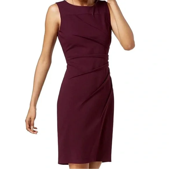 Calvin Klein | Dresses | Calvin Klein Maroon Fitted Formal Mini Dress Size  2 Nwot | Poshmark